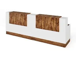 RTD088-320-SH ТАНДЕМ / TANDEM Стойка ресепшн 3-320 3200х700х1200 Таксония шоколадная - Фото предпросмотра