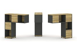 Concept Надставка низкая CN.DNN-001 Дуб Винченцо/Антрацит/Металл Антрацит 1099*365*1130 - Фото предпросмотра