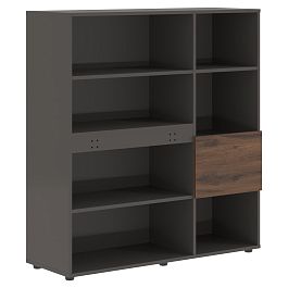 Стеллаж EHC 1245 Дуб Денвер темный/Мокко 1250х430х1355 EDIS - Фото предпросмотра