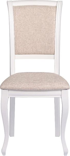 Стул деревянный с мягким сиденьем Арктос Белый/Кремовая рогожка - Вид 2