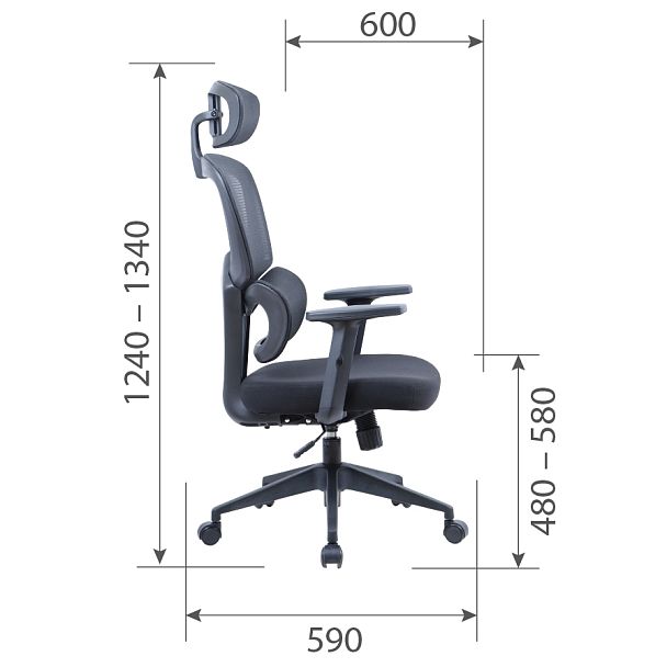 Офисное кресло CHAIRMAN CH560, ткань/сетка, черный - Вид 6