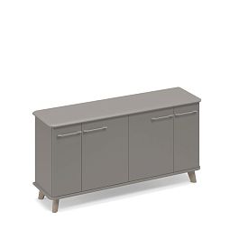 Шкаф низкий закрытый греденция Time wood ТМ 351 ВЛ/ВЛ/ВЛ.ВЛ мокко премиум - Фото предпросмотра