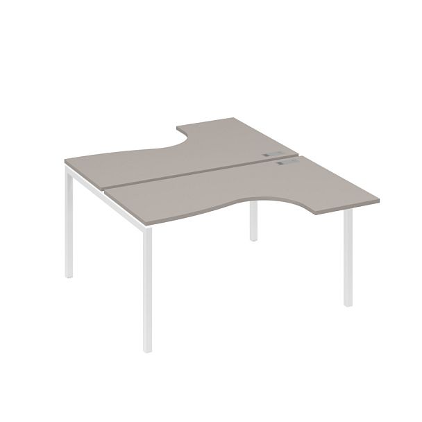 Станция каркас DUE столы (2х140) Классика A4 А4 Б2 181 БП мокко премиум / металлокаркас белый - Вид 1