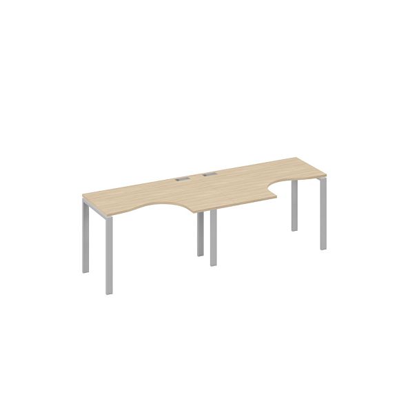 Рабочая станция UNO (2х120) столы Классика эргономичные A4 А4 Б1 031-2 БП дуб скандинавский / металлокаркас серый - Вид 1