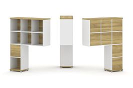 Concept Надставка высокая CN.ONV-002 Дуб Винченцо/Белый Бриллиант/Металл Белый 1099*350*1486 - Фото предпросмотра