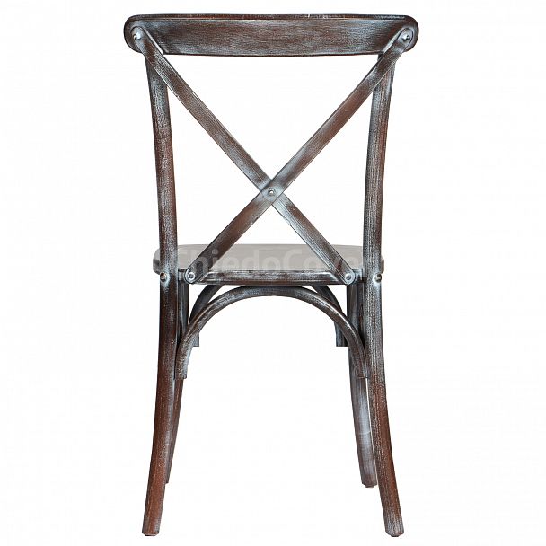 Стул Кроссбэк, темный орех, патина белая - Вид 6