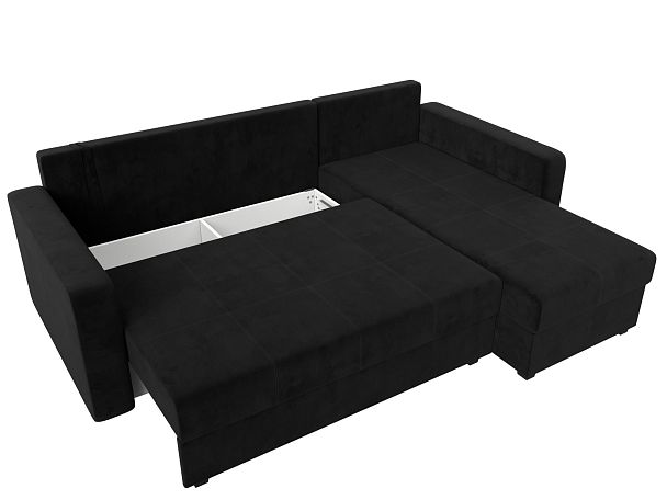 Диван угловой Ливерпуль Лайт правый угол Велюр черный - Вид 7