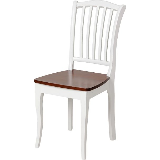 Стул деревянный с жестким сиденьем Элин Белый/Темный орех - Вид 1