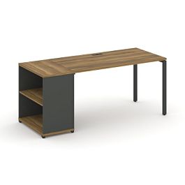 Concept Стол рабочий с опорным стеллажом CN.SP-202 Сандал Янтарный/Антрацит/Металл Антрацит 1600*720*750 - Фото предпросмотра