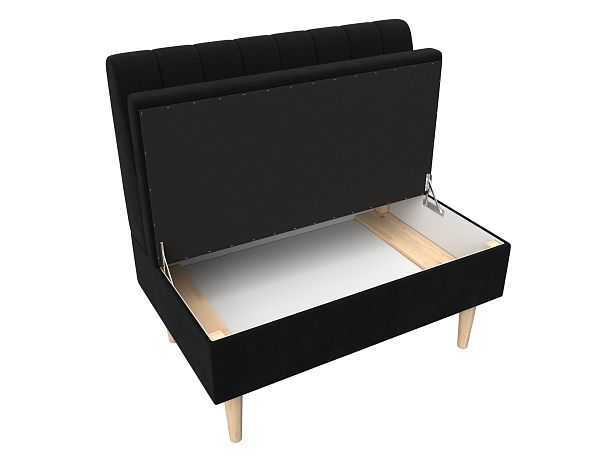 Диван прямой Мини Микровельвет черный - Вид 7