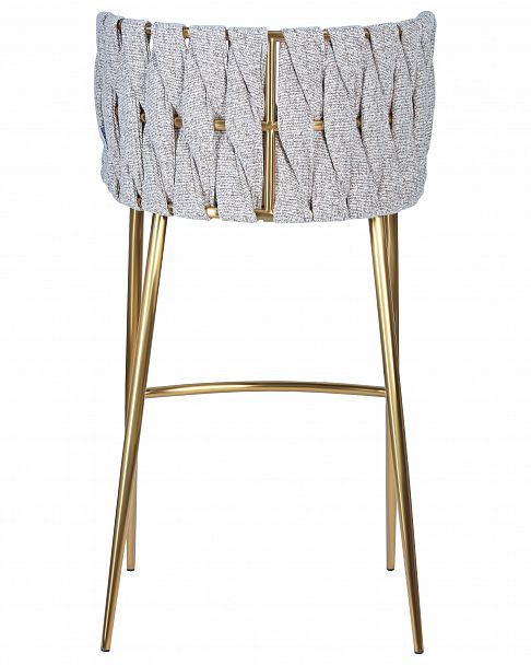 Стул барный DOBRIN EMMA GOLD (белый PU (T-01), белая ткань (F-49)) - Вид 5