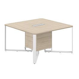 Стол переговорный Spider 1400х1400х750 белый/акация - Фото предпросмотра