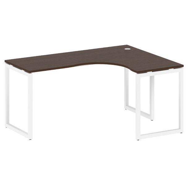 Metal System Quattro Стол криволинейный правый на О-образном м/к 40БО.СА-4 (R) Венге/Белый металл 1600*1200*750 - Вид 1