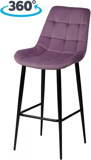 Комплект барных поворотных стульев Эйден, Confetti lilac/черный, 3 шт. - Вид 1