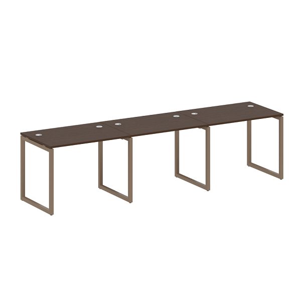 Metal System Quattro Р. ст. на 3 раб. места на О-образном м/к 40БО.СМ-3.1 Венге/Мокко металл 3000*720*750 - Вид 1