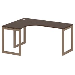 Metal System Quattro Стол криволинейный левый на О-образном м/к 50БО.СА-4 (L) Венге/Мокко металл 1600*1200*750 - Фото предпросмотра