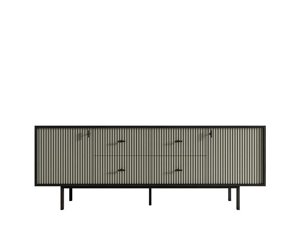 Комод две дверки и четыре ящика Emerson арт EM19/gray/L - Вид 1