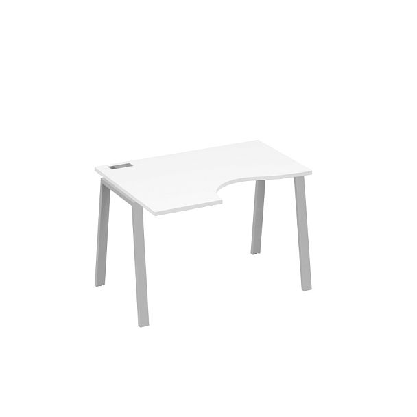 Стол эргономичный левый "Классика" на металлокаркасе TRE A4 А4 Б3 041 БП белый премиум / металлокаркас серый - Вид 1
