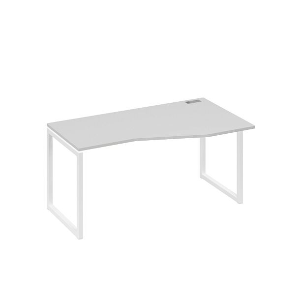 Стол эргономичный правый "Техно" на металлокаркасе QUATTRO A4 А4 Б4 066 БП серый / металлокаркас белый - Вид 1