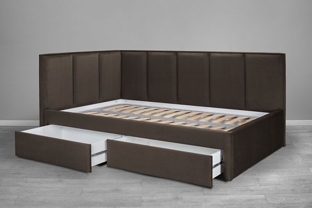 Кровать «Лайф с ящиками», 900 коричневая - Вид 3