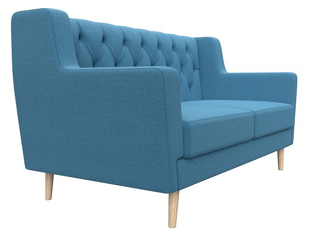 Диван кухонный прямой Брайтон 2 Люкс Рогожка голубой - Вид 3