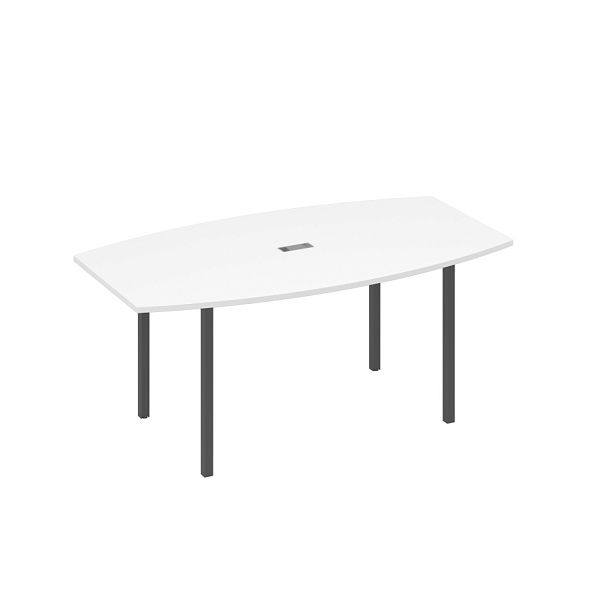 Стол для переговоров 180 опоры DUE A4 А4 Б2 112 БП белый премиум / металлокаркас антрацит - Вид 1