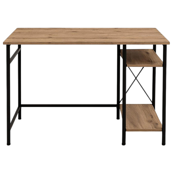 Стол BRABIX "SMART CD-018", 1100х600х765 мм, ЛОФТ, 2 полки, металл/ЛДСП бунратти, каркас черный, 641946 - Вид 1
