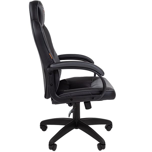 Кресло CHAIRMAN GAME 17, экокожа, черный/серый - Вид 3