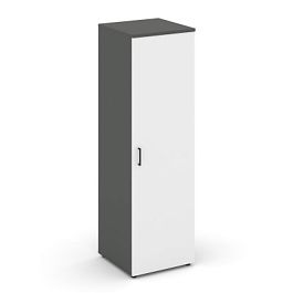 Style Project Гардероб узкий глубокий SN.GB.E-002 Антрацит/Антрацит/Белый/Черный Ручки 600*600*1982 - Фото предпросмотра