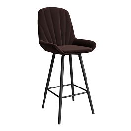 Стул ЮККИ Основание №5 Барный конус Черное Велюр тип 1 Бурый - Фото предпросмотра