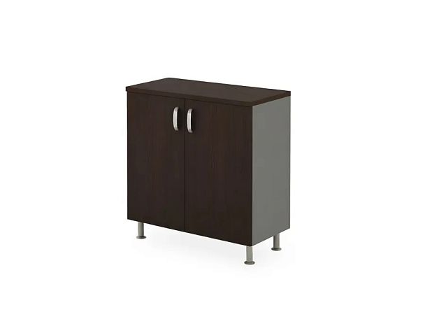 БЕРЛИН / BERLIN Шкаф закрытый 2 уровня 900х430х930 Венге/Серый - Вид 1