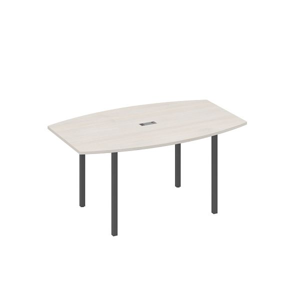 Стол 160 для переговоров на каркасе DUE A4 А4 Б2 111 БП дуб / металлокаркас антрацит - Вид 1