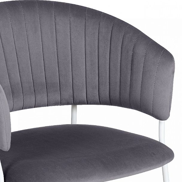 Стул кухонный Даксон серый велюр/белый - Вид 8