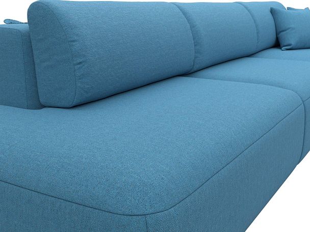 Диван угловой Лига-036 НПБ Модерн Лонг правый угол Рогожка голубой - Вид 4