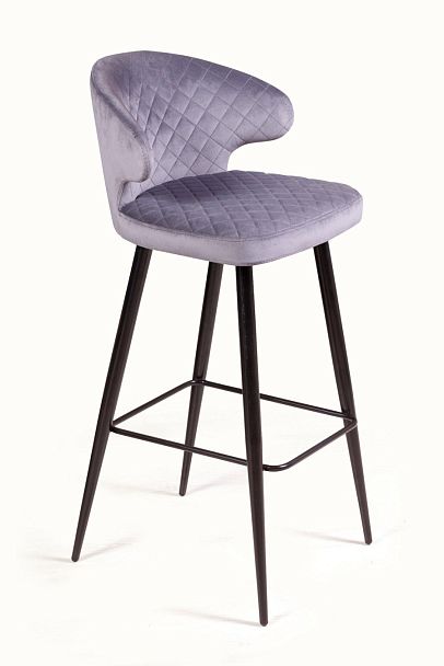 Стул барный Richard ромб, бархат серый 27 - Вид 1