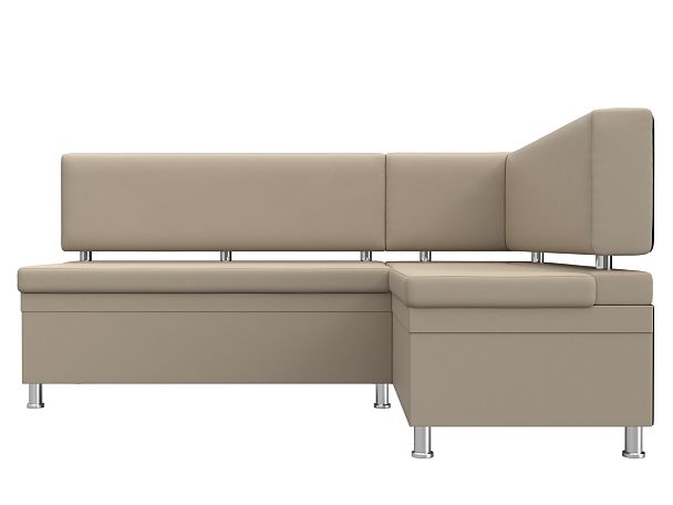 Кухонный уголок Стайл правый (полностью экокожа бежевая) - Вид 2