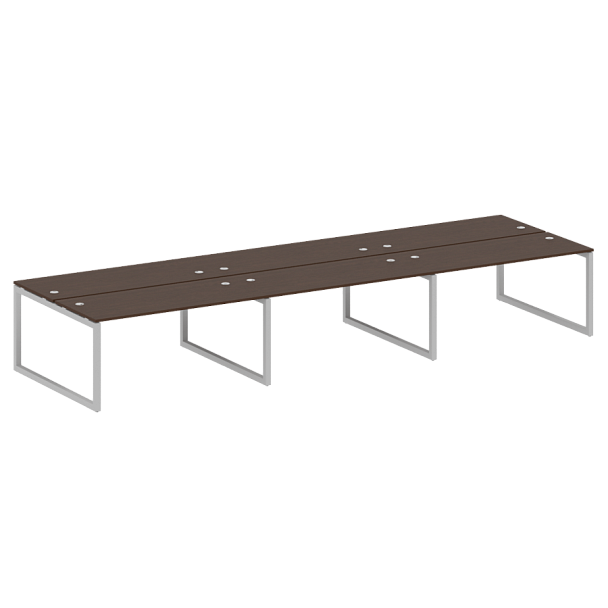 Metal System Quattro Р. ст. на 6 раб. места на О-образном м/к 50БО.СМ-6.4 Венге/Серый металл 4800*1475*750 - Вид 1