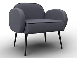 Кресло Лига-086 Экокожа серый - Фото предпросмотра