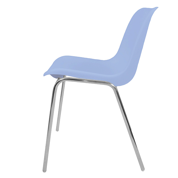 Стул Vicenza (4 ножки) Каркас хром, голубой, РП+ИК, стопируемый - Вид 3