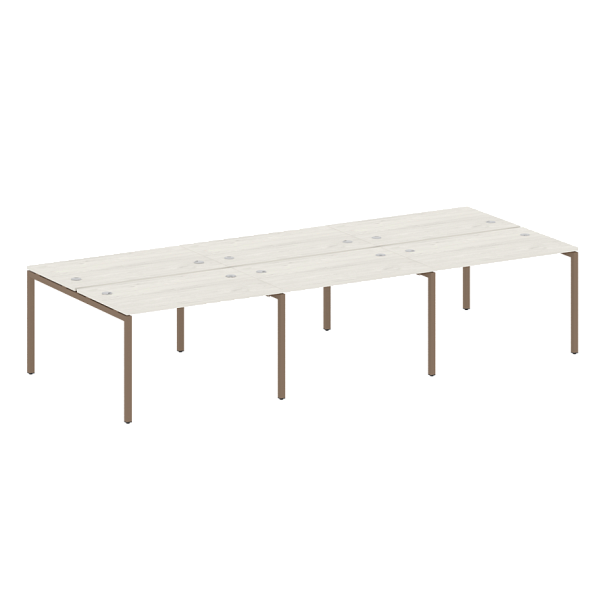 Metal System Quattro Р. ст. на 6 раб. места на П-образном м/к 40БП.СМ-6.2 Дуб наварра/Мокко металл 3600*1475*750 - Вид 1