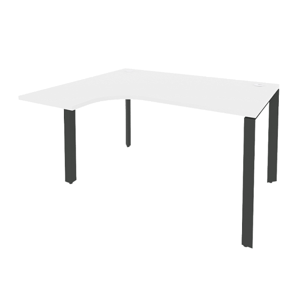 Onix Стол эргономичный левый на П-образном м/к O.MP-SA-3 (L) Белый бриллиант/Антрацит металл 1380*1180*750 (800/460) - Вид 1