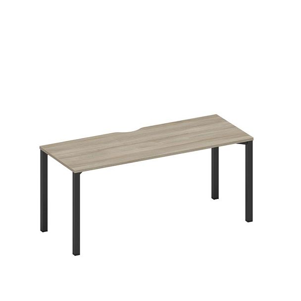 Стол письменный на металлокаркасе, столешница с вырезом Space+ А1 ЧР 016.2 ВЛ вяз либерти/ черный гладкий - Вид 1