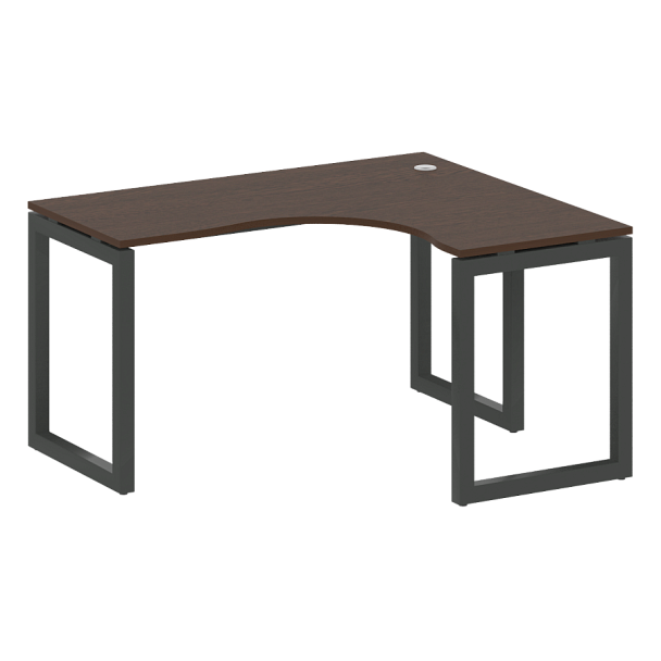 Metal System Quattro Стол криволинейный правый на О-образном м/к 50БО.СА-3 (R) Венге/Антрацит металл 1400*1200*750 - Вид 1