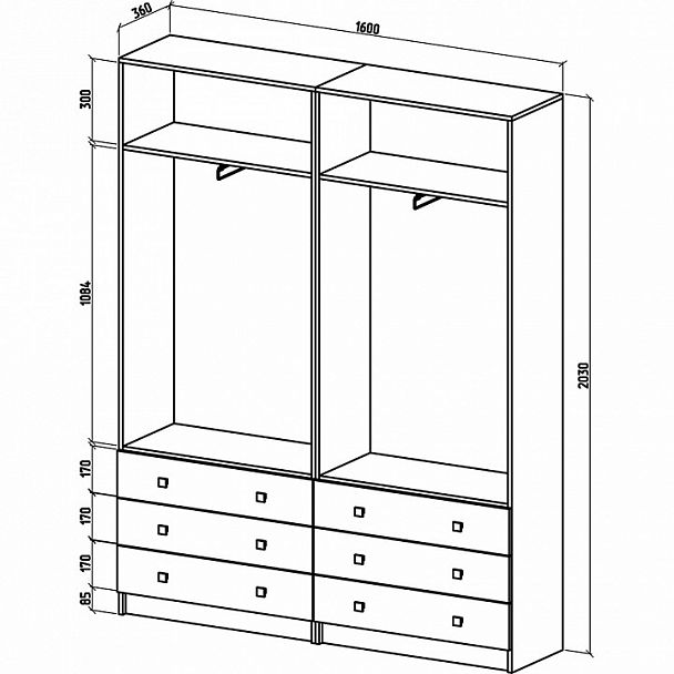 Шкаф для белья Бостон-24 - Вид 3
