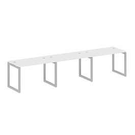 Metal System Quattro Р. ст. на 3 раб. места на О-образном м/к 50БО.СМ-3.2 Белый/Серый металл 3600*720*750 - Фото предпросмотра