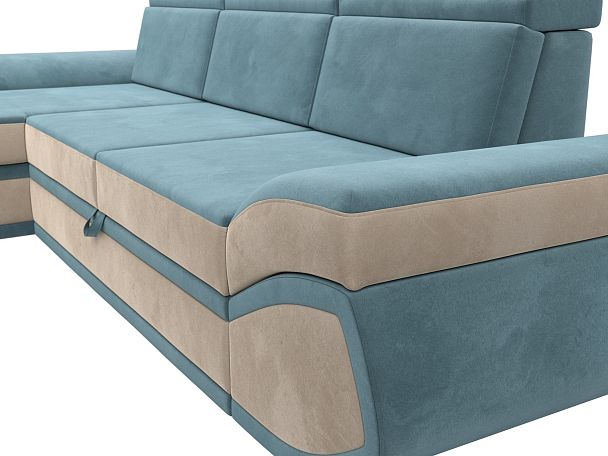 Диван угловой Лига-032 левый угол Велюр бирюзовый - Вид 4