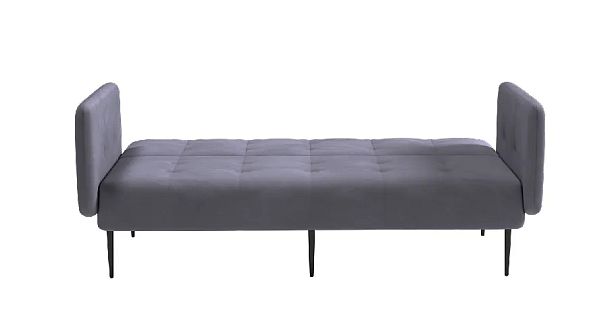 Monaco диван-кровать прямой с подлокотниками, трехместный, бархат серый 27 - Вид 5