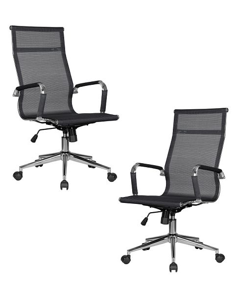 Набор 2 шт Офисное кресло для персонала DOBRIN CARTER (чёрный) - Вид 1