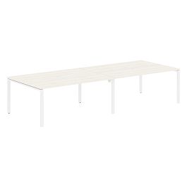 Стол 4-х местный EUWST 3513 Ясень Траун/Белый 3526х1346х750 EDIS - Фото предпросмотра