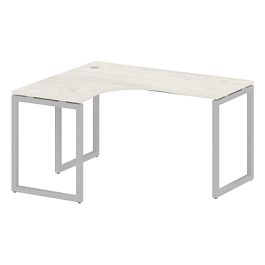 Metal System Quattro Стол криволинейный левый на О-образном м/к 40БО.СА-3 (L) Дуб наварра/Серый металл 1400*1200*750 - Фото предпросмотра